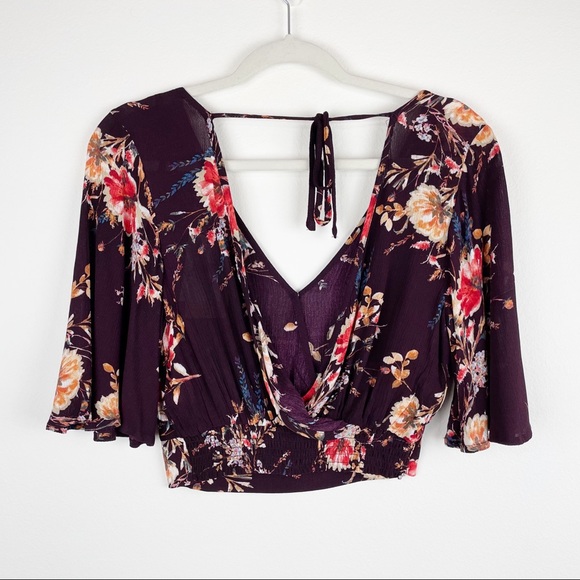 BAND OF GYPSIES  Boho Bohemian Floral Crop Top B19 - Picture 5 of 9